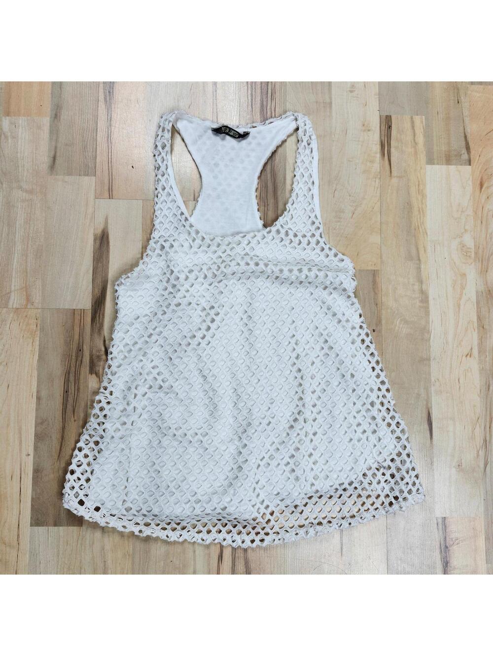 White Mesh Racerback Tank Top - Lightweight and Breathable
